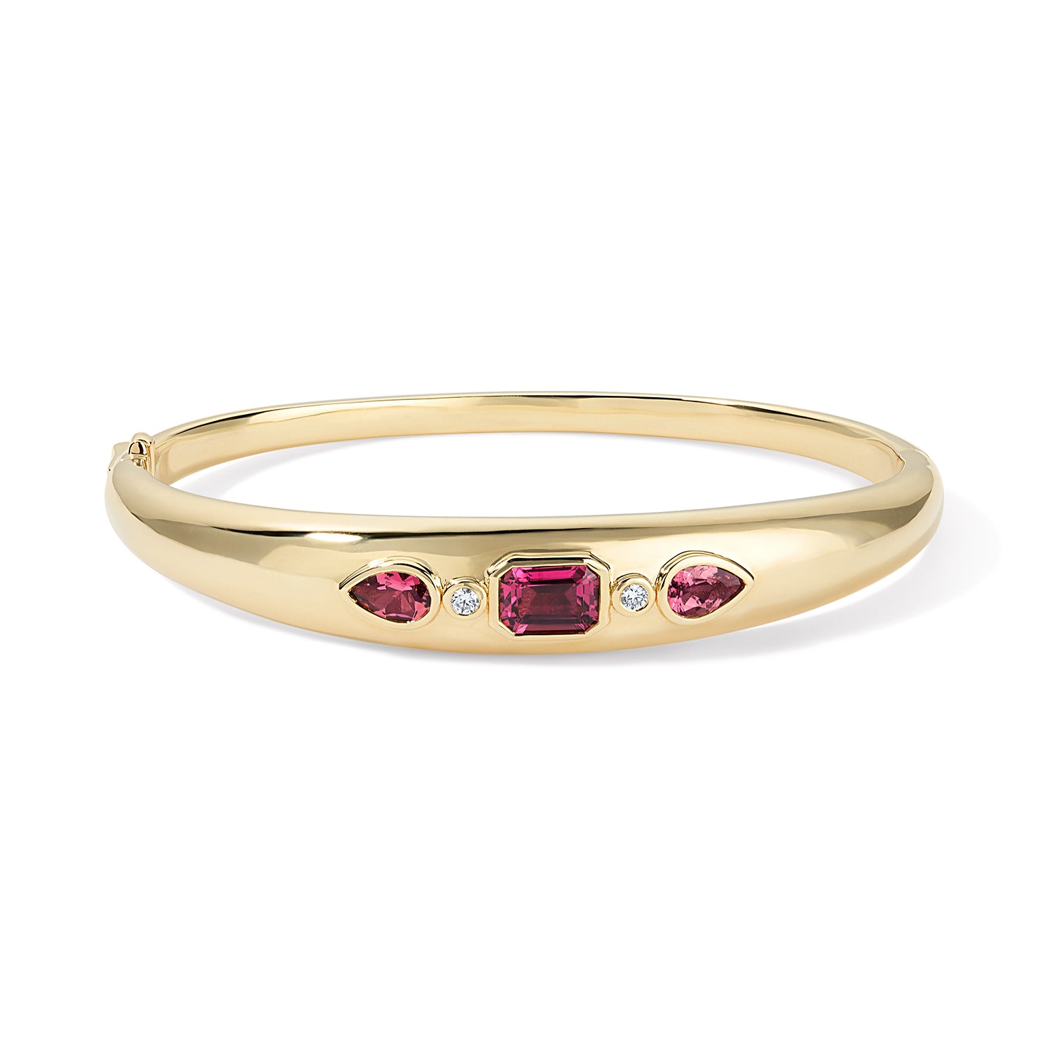 Pink Tourmaline Multi Shape Bangle