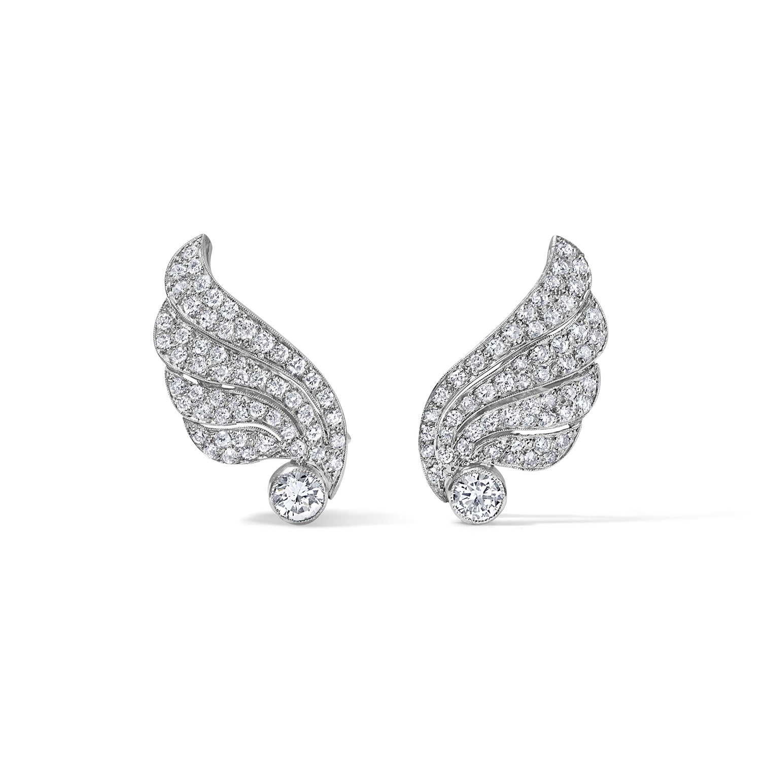 Antique Diamond Wing Earrings