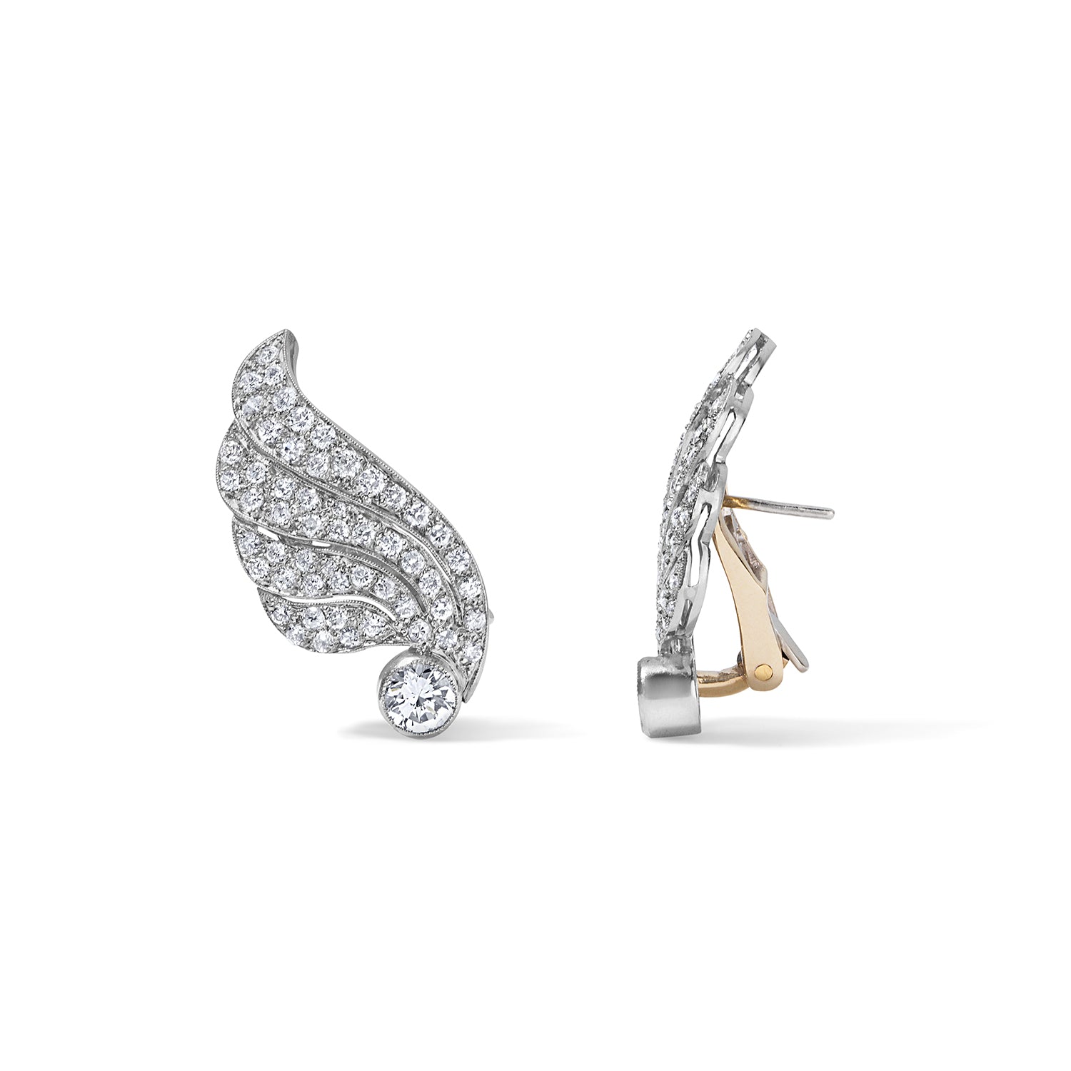 Antique Diamond Wing Earrings