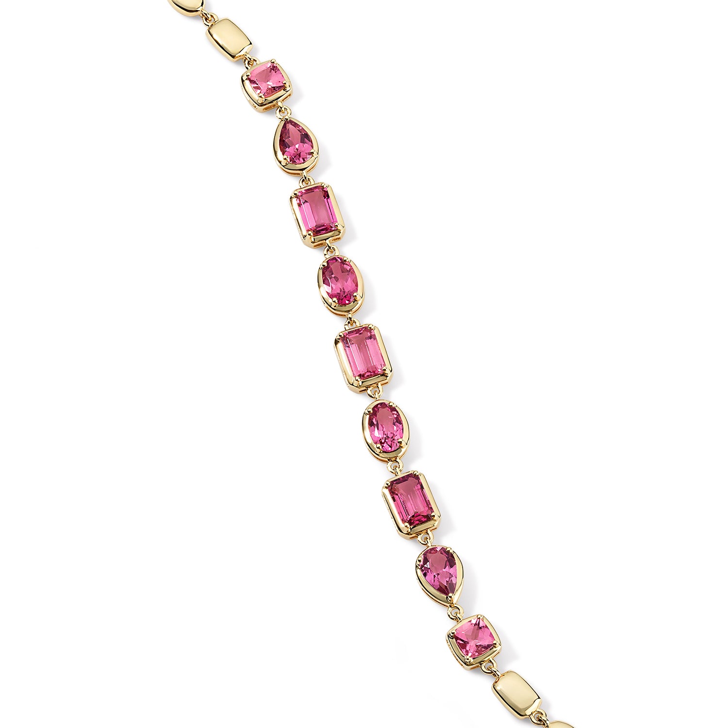 Pink Tourmaline Multi Shape Bracelet