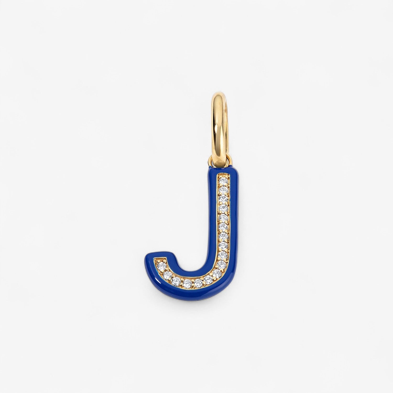 Poppy Enamel Pave Initial Charm