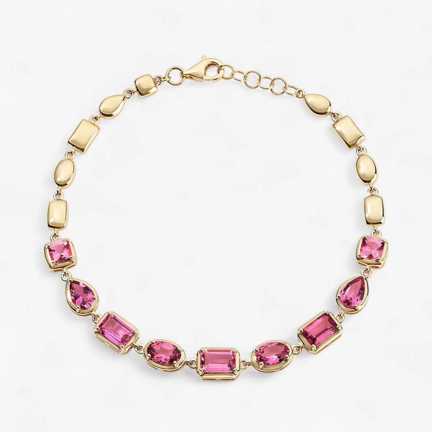 Gemma Pink Tourmaline Multi Shape Bracelet