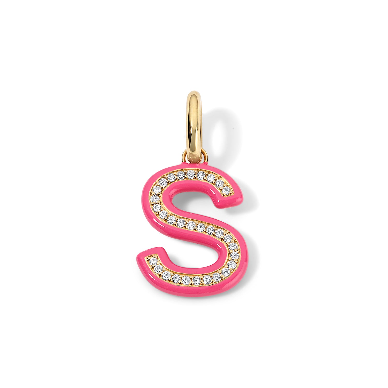 Enamel Pave Initial Charm