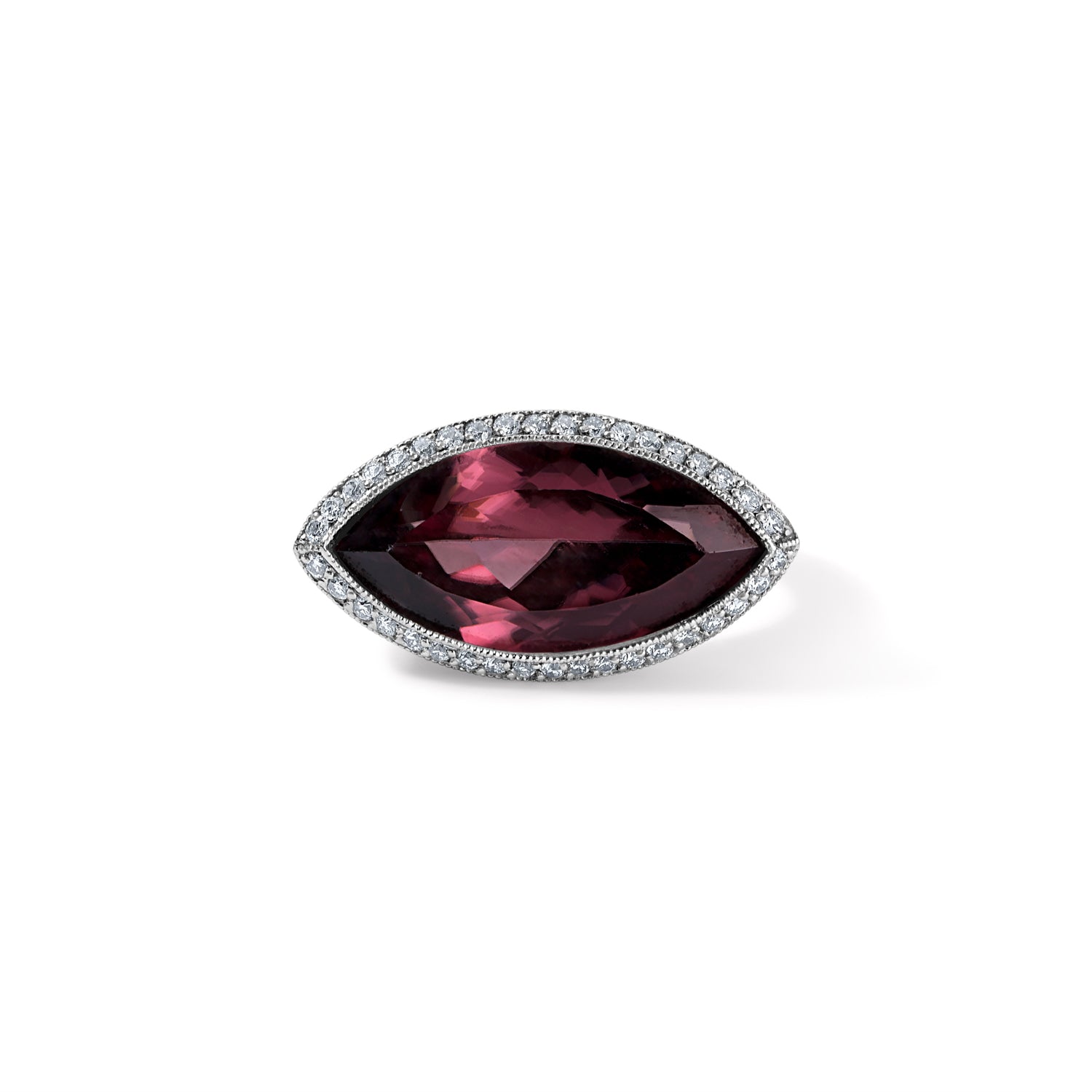 East-West Set Tourmaline Ring