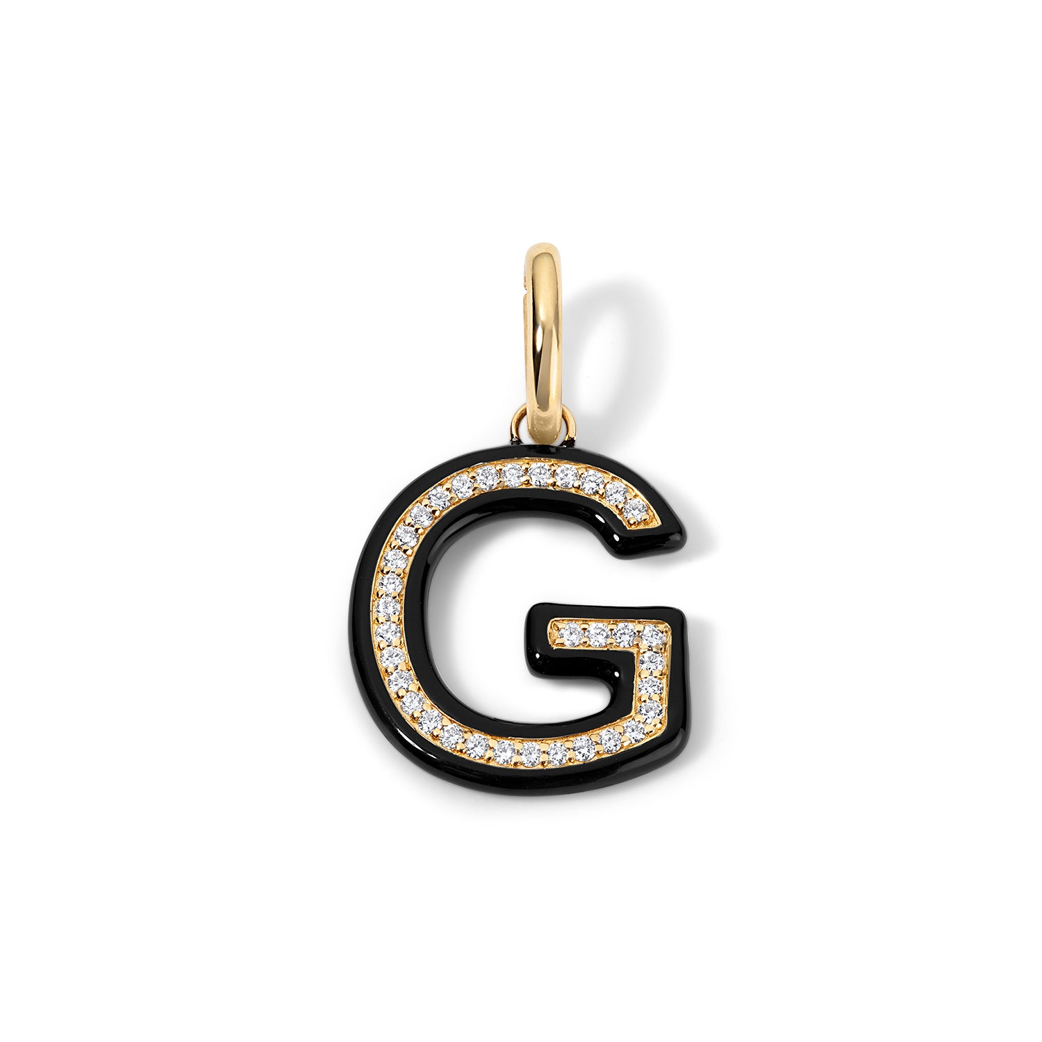 Enamel Pave Initial Charm