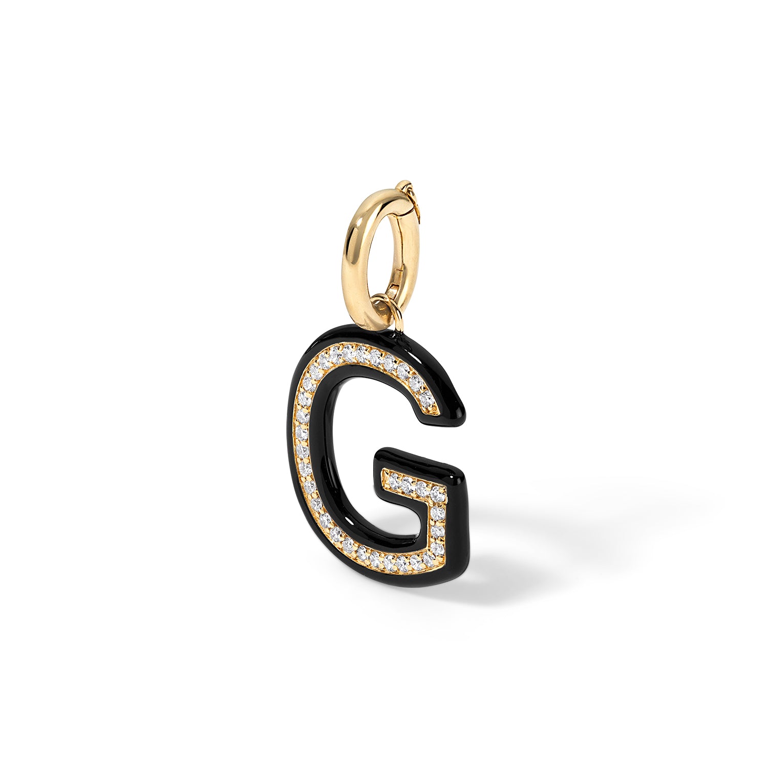 Enamel Pave Initial Charm