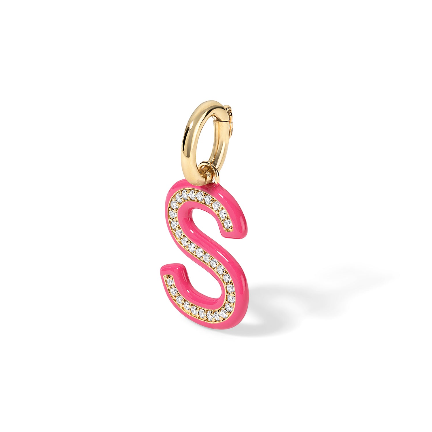 Enamel Pave Initial Charm