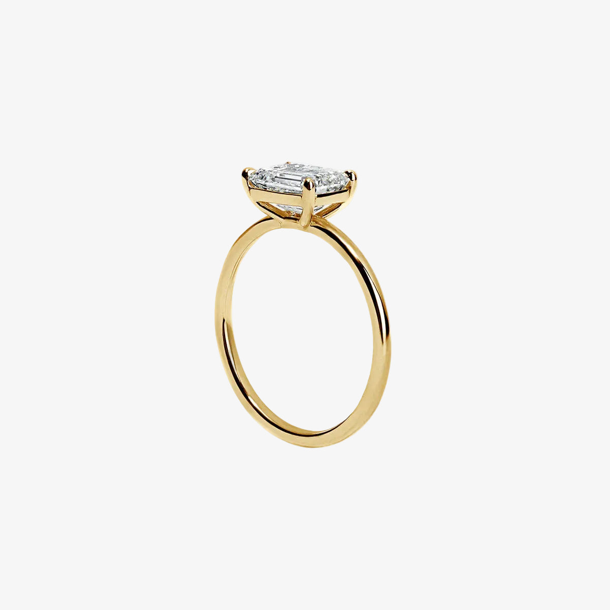 Signature East West Emerald Cut Engagement Ring
