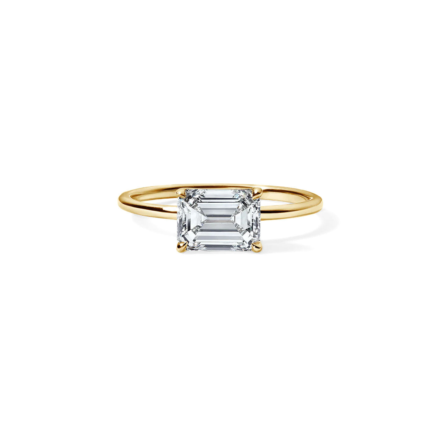 1.4CT East West Emerald Cut Engagement Ring