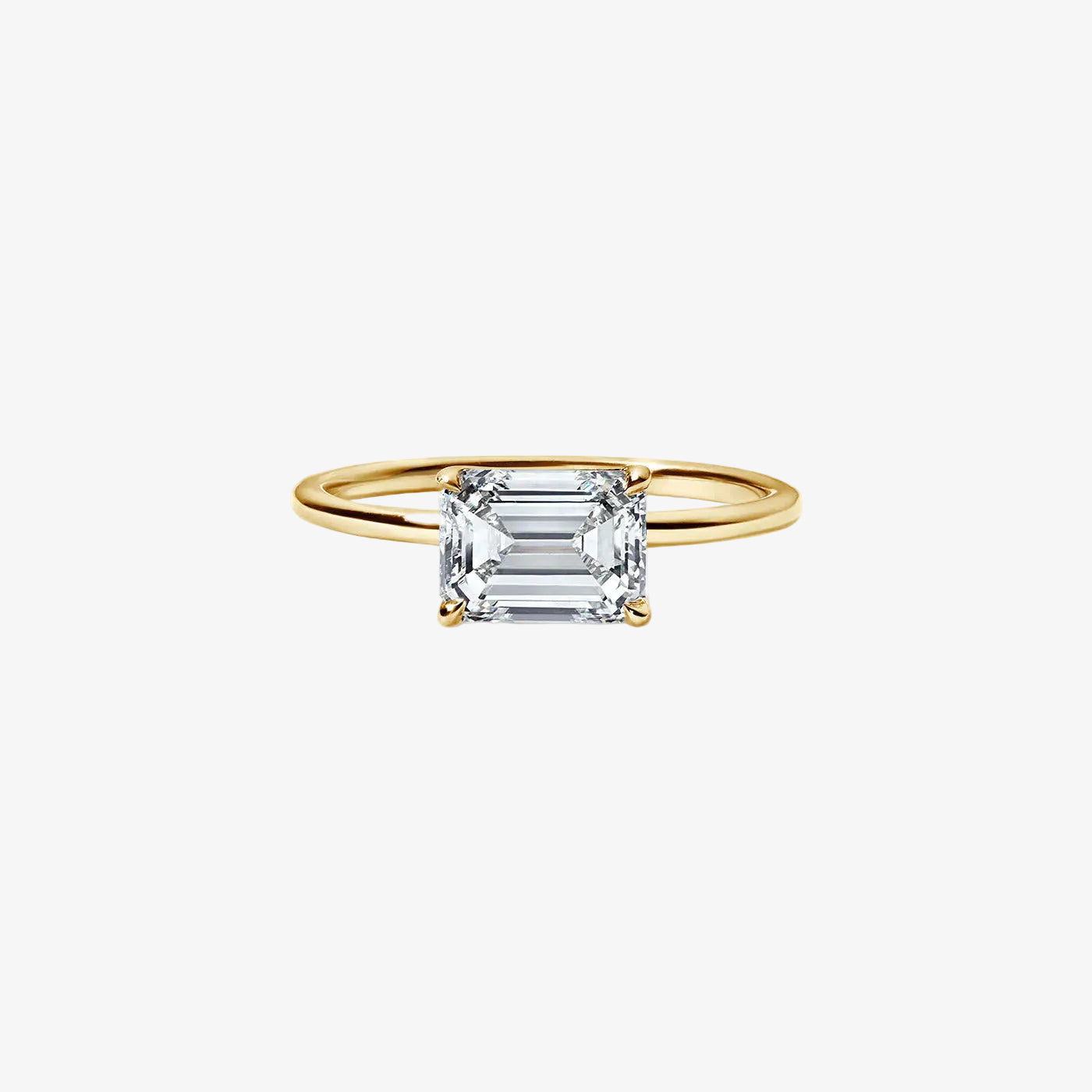 Signature East West Emerald Cut Engagement Ring