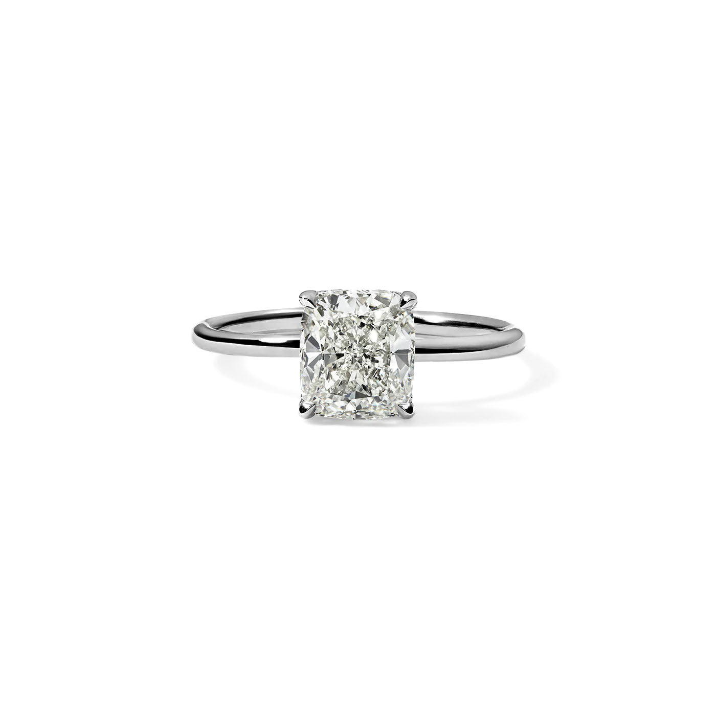 1.55CT Cushion Hidden Halo Solitaire Engagement Ring