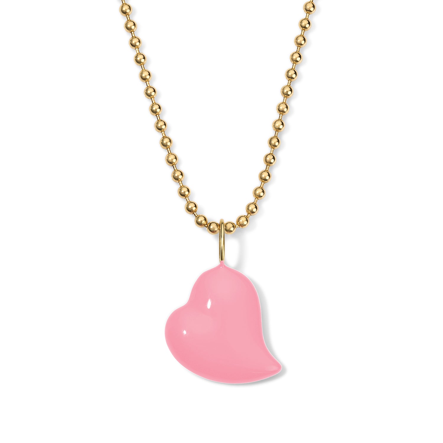 Poppy Enamel Small Heart Pendant