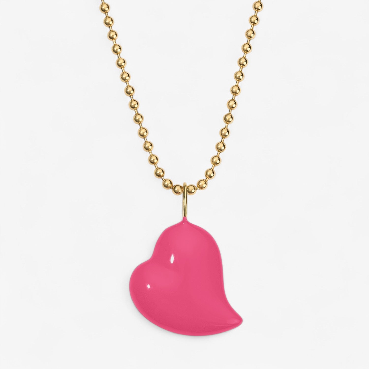 Poppy Enamel Medium Heart Pendant