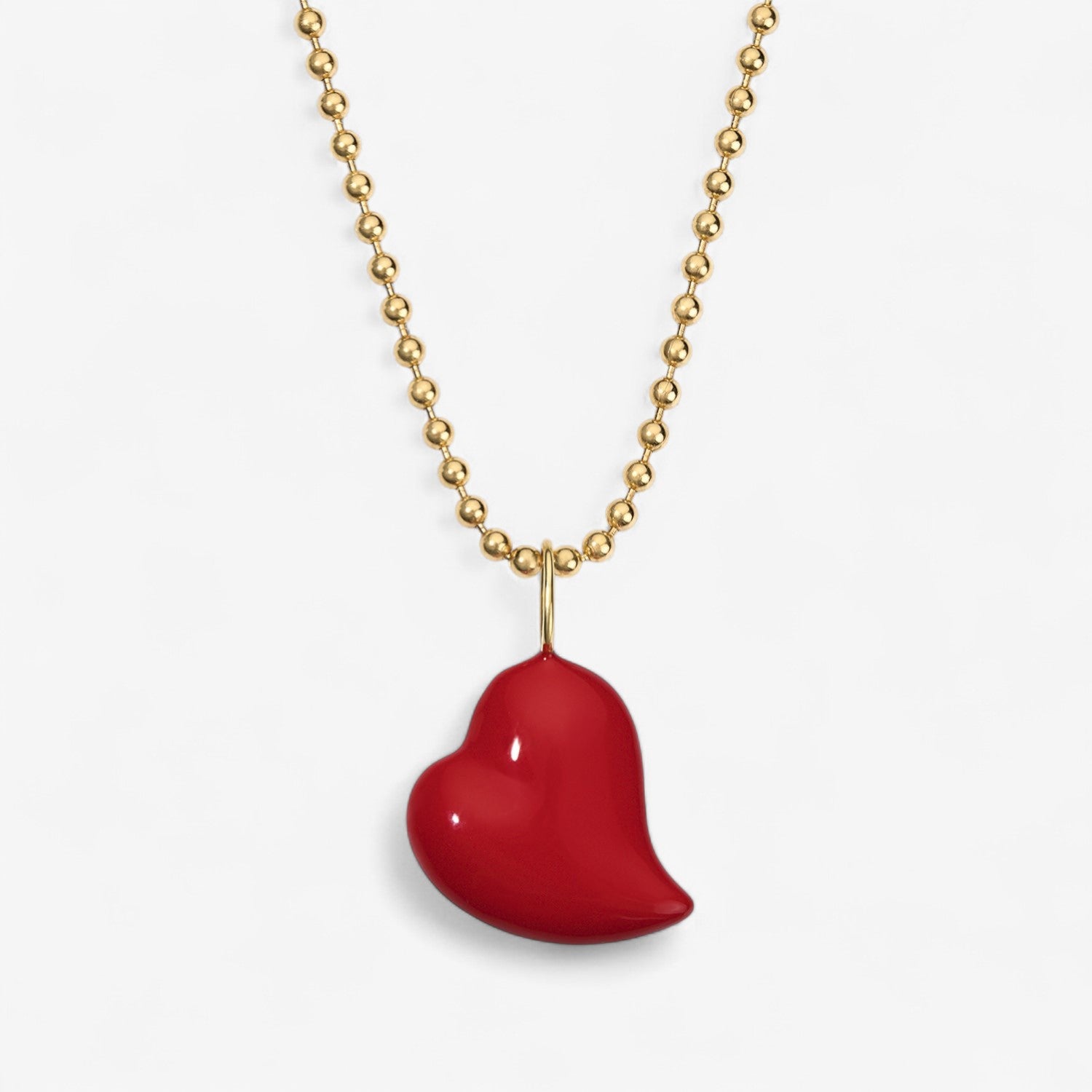 Poppy Enamel Medium Heart Pendant