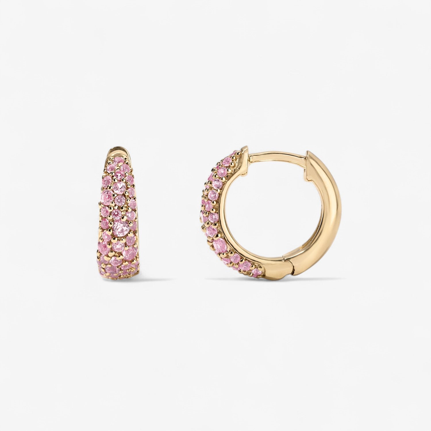 Madison Pink Sapphire Domed Huggies