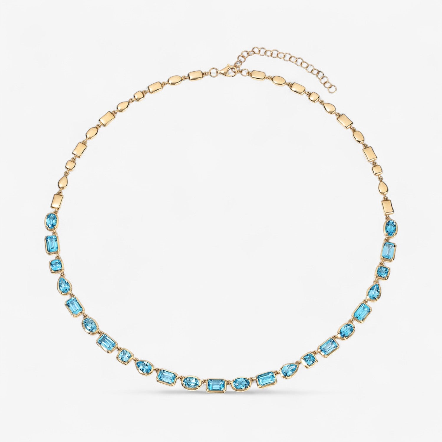 Gemma Blue Topaz Multi Shape Necklace
