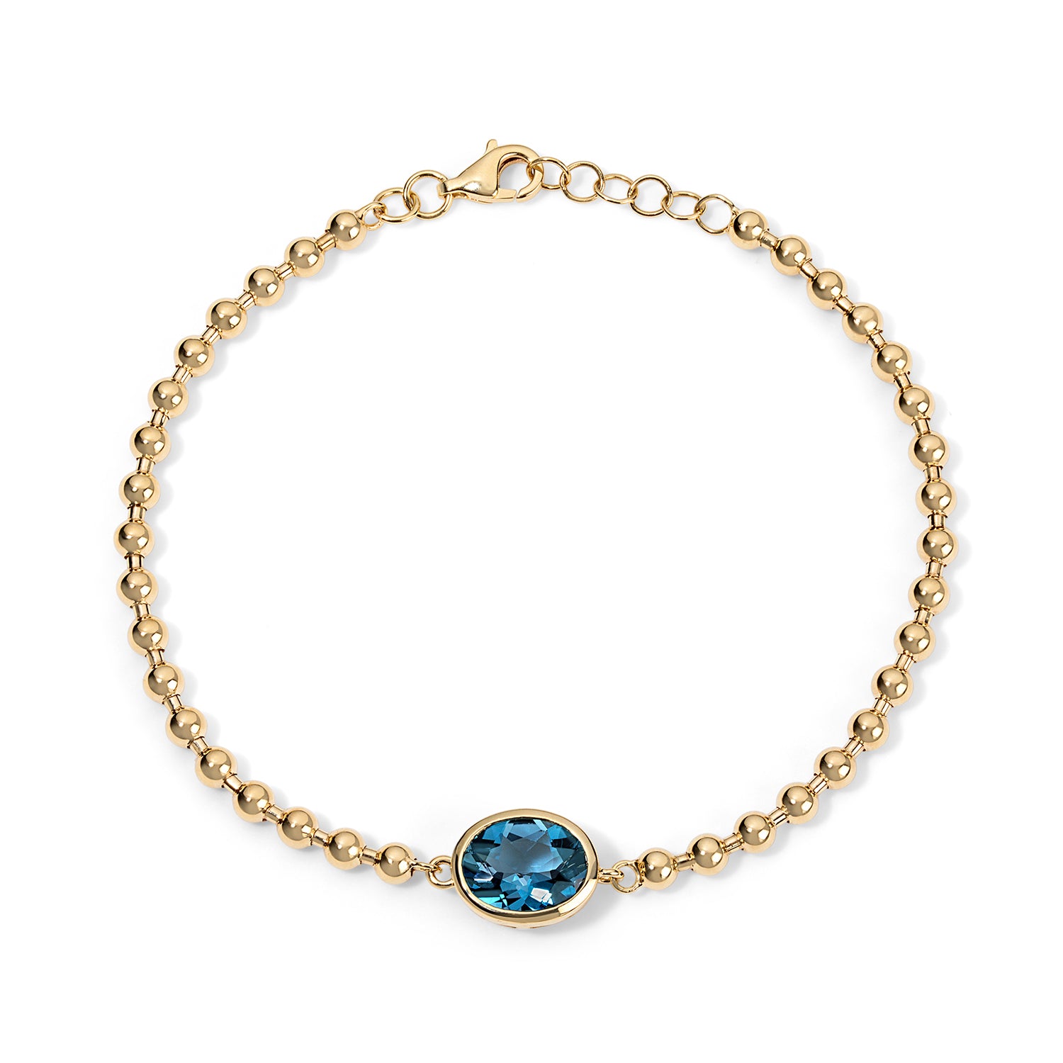 Bezel Oval Gemstone Chain Bracelet