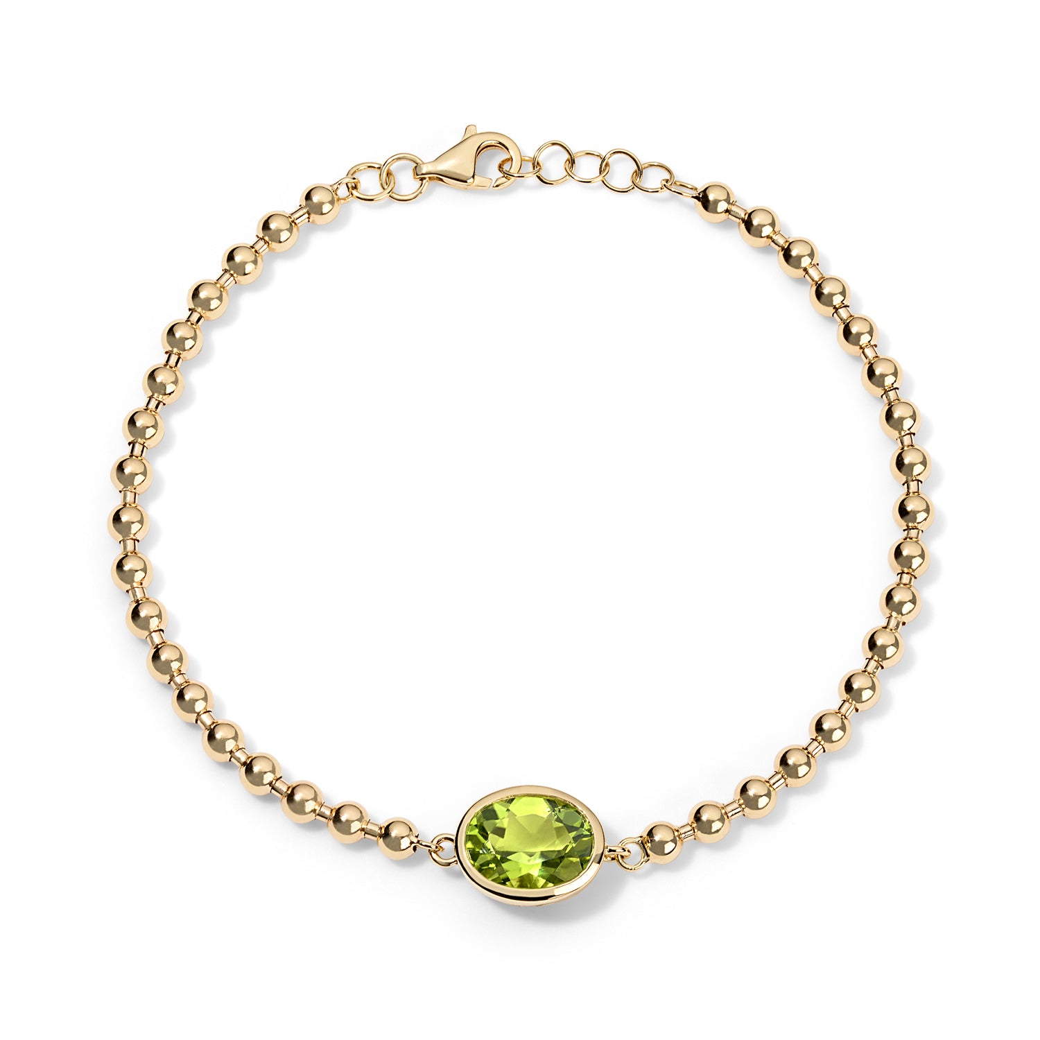 Bezel Oval Gemstone Chain Bracelet