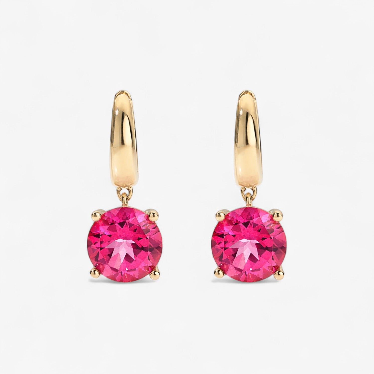 Madison Pink Topaz Drop Huggies