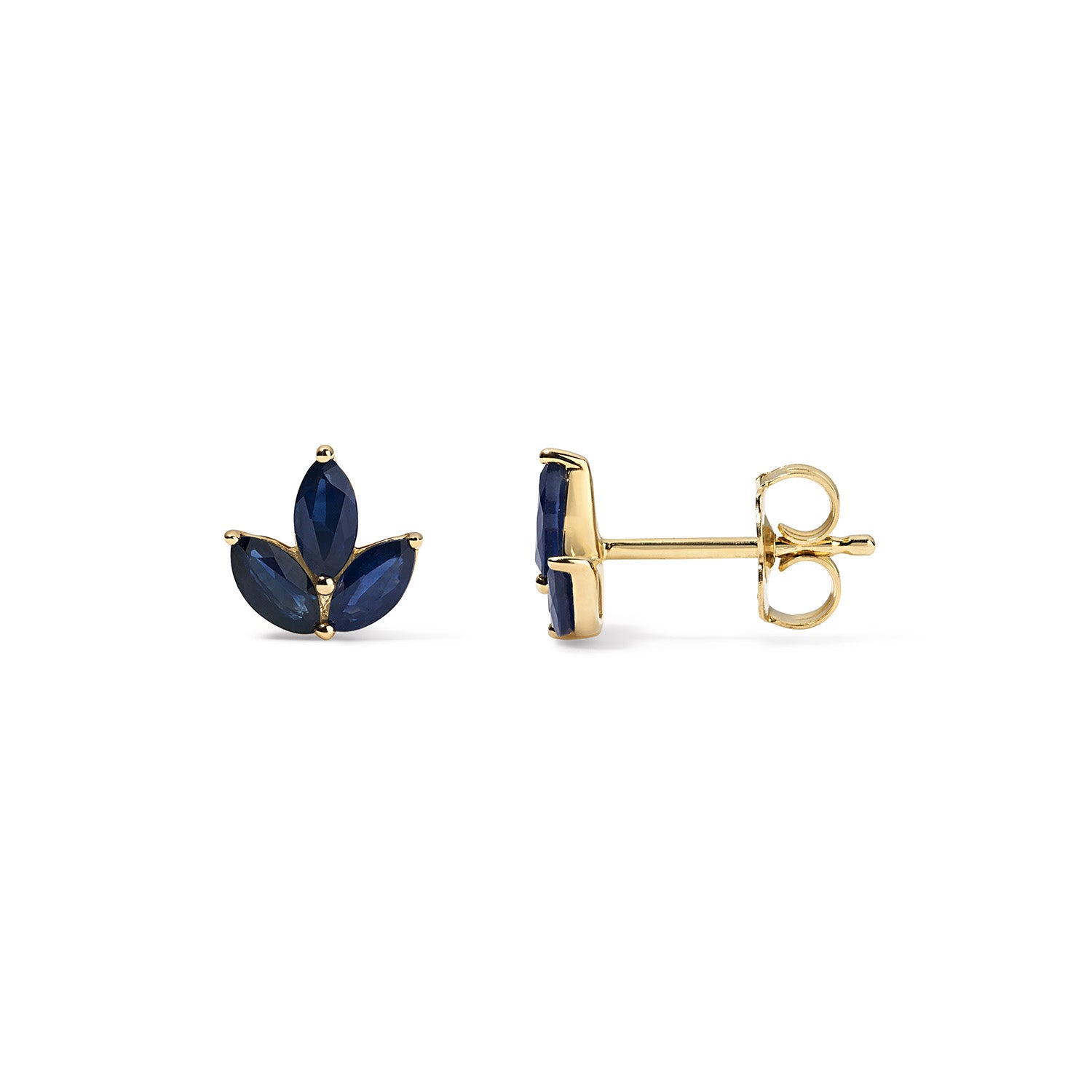 Blue Sapphire Marquise Studs