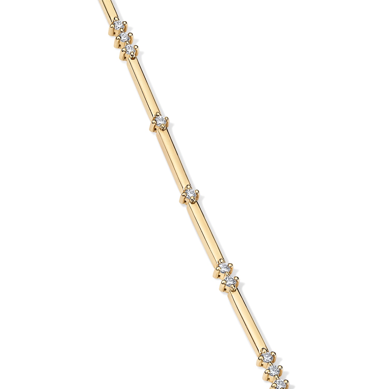 Petite Alternating Diamond and Gold Bar Bracelet