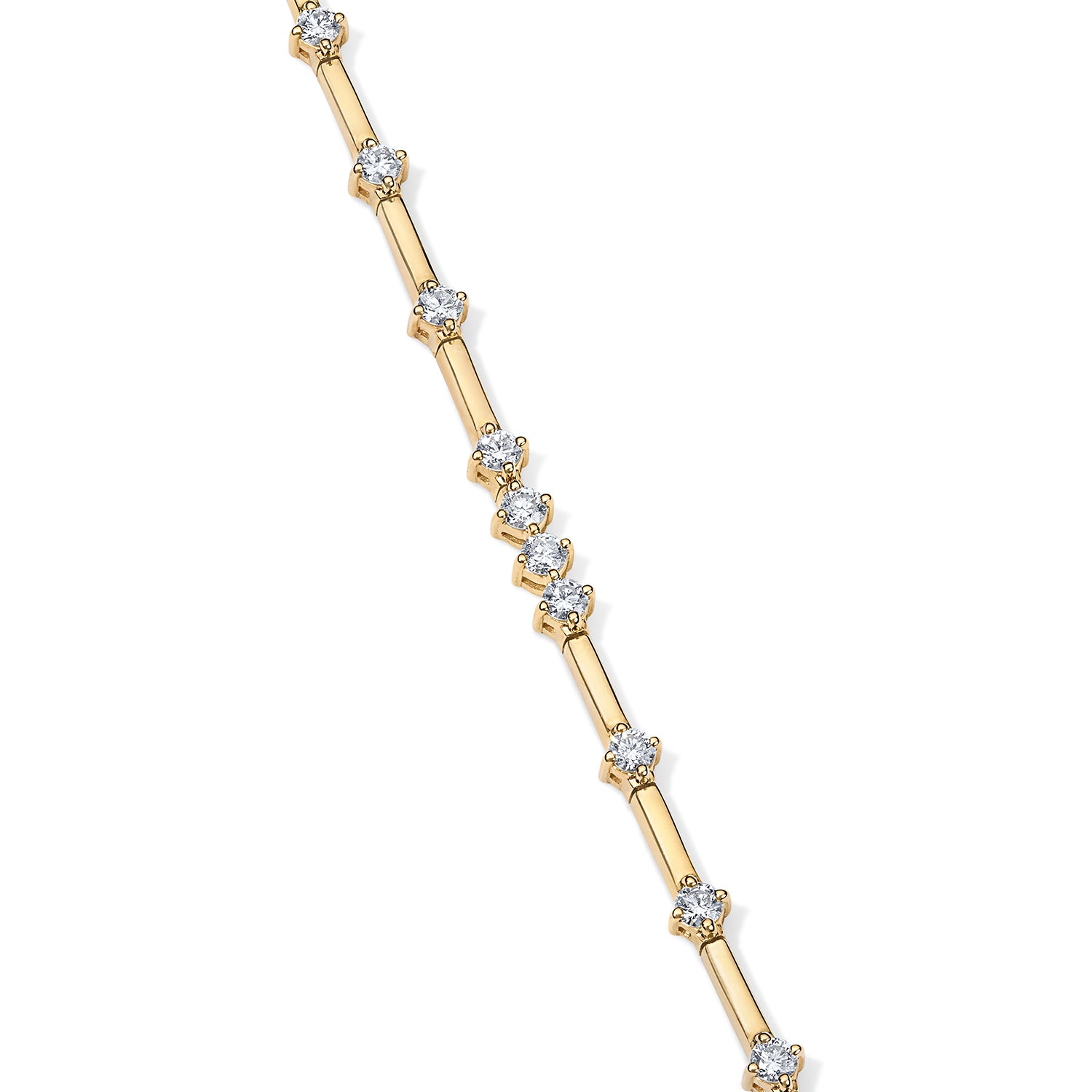 Alternating Diamond and Gold Bar Bracelet