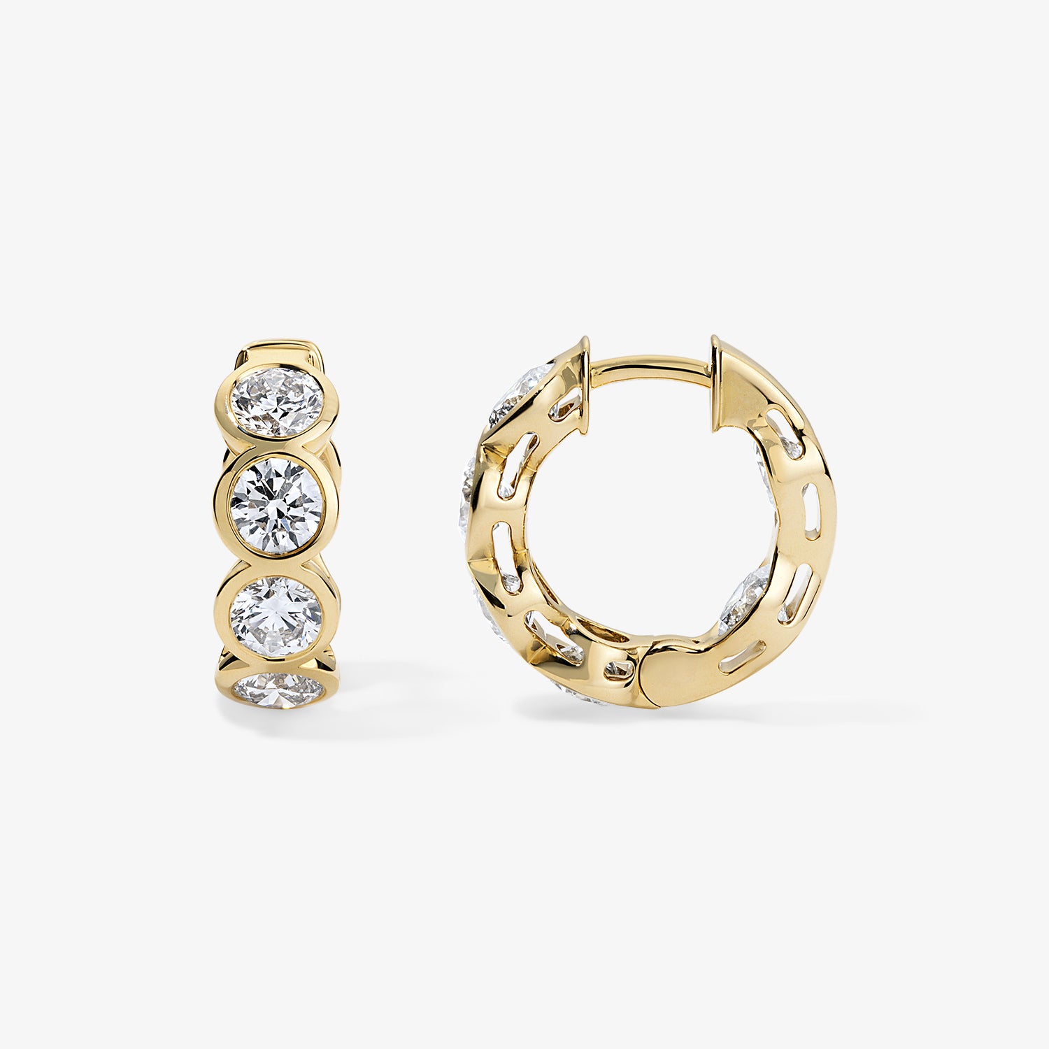 Margot Bezel Set Diamond Huggies