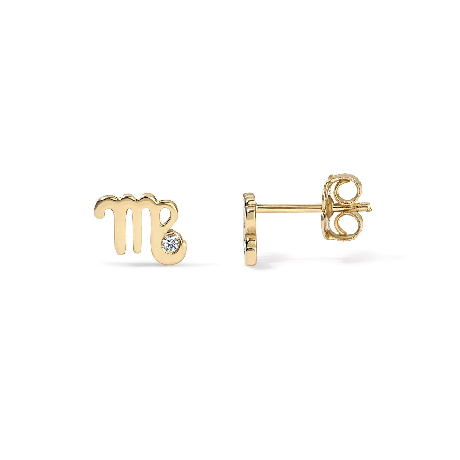 Small Zodiac Stud Earring