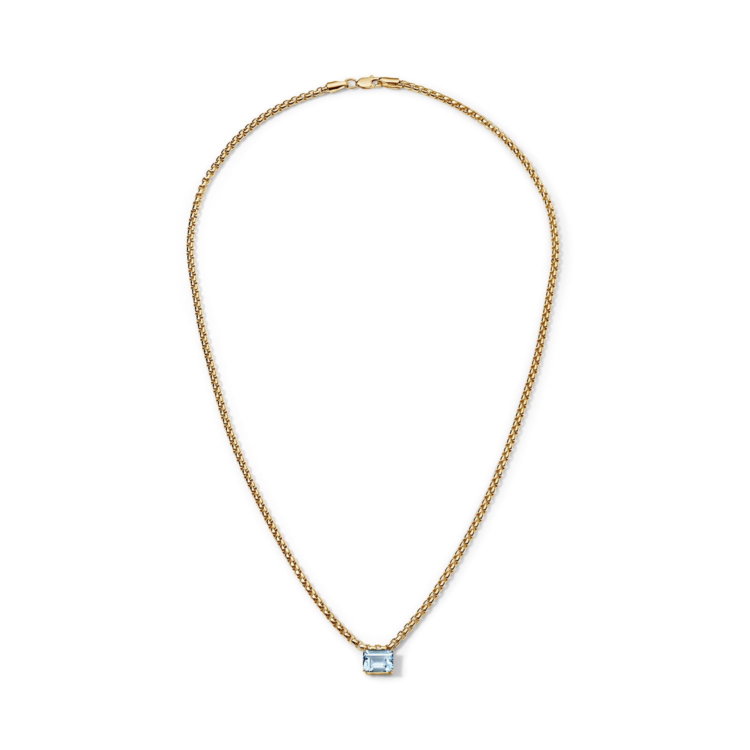 Gemstone Box Chain Necklace