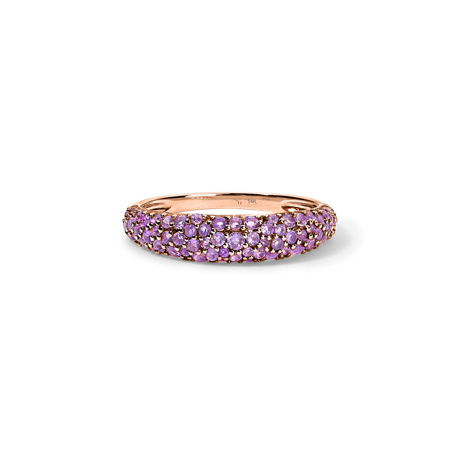 Purple Amethyst Pave Stack Ring