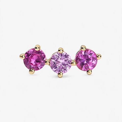 Grace Pink Sapphire Trio Studs