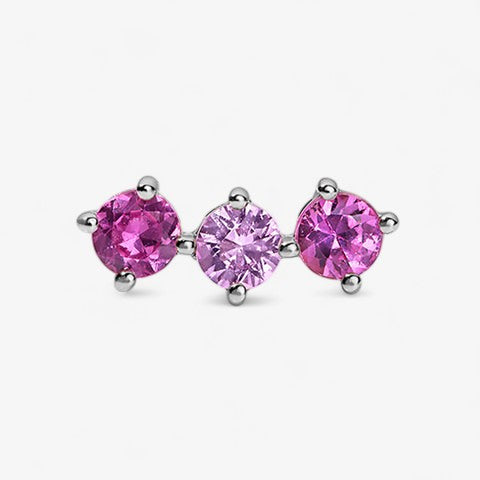 Grace Pink Sapphire Trio Studs