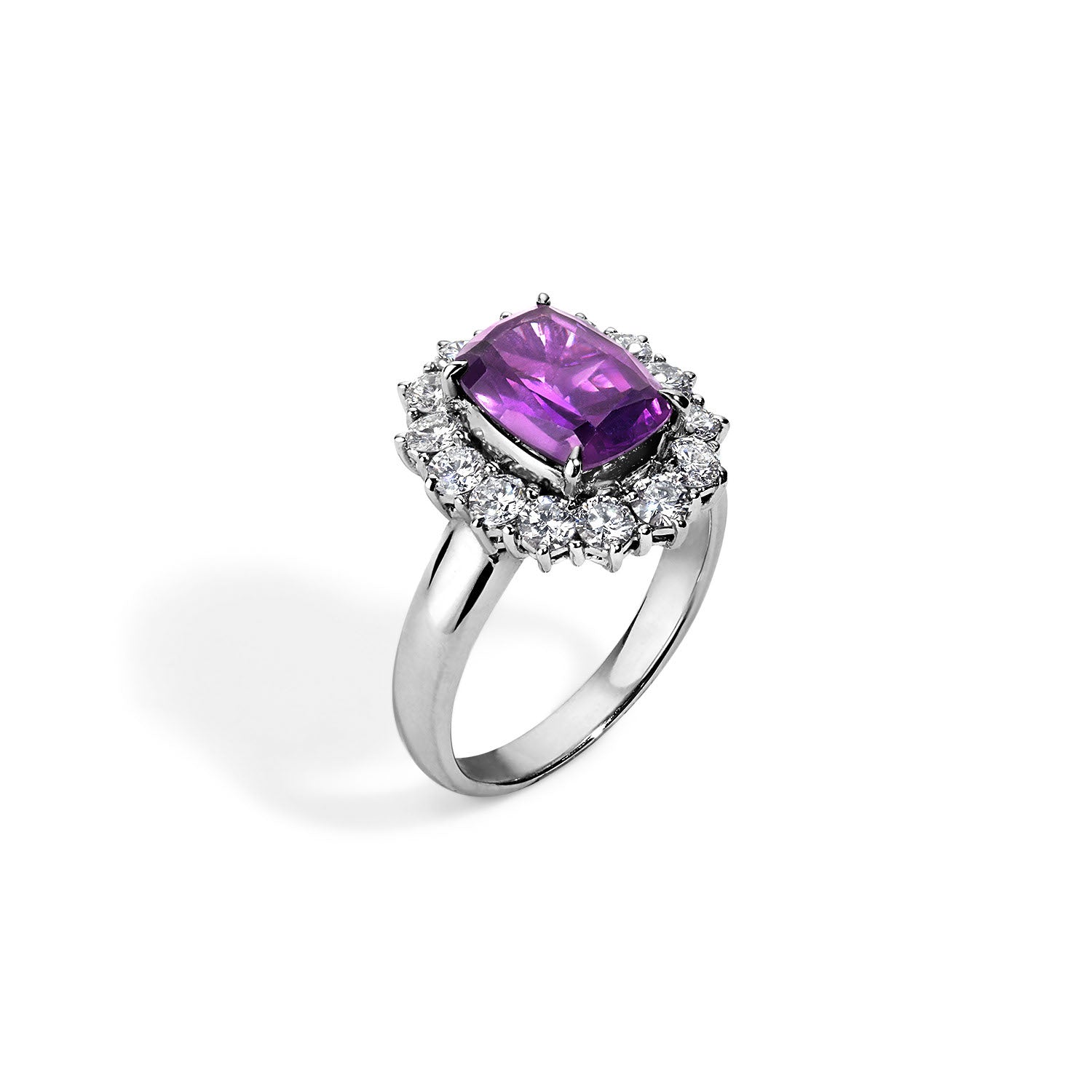 Vintage Elongated Reddish Purple Sapphire Ring
