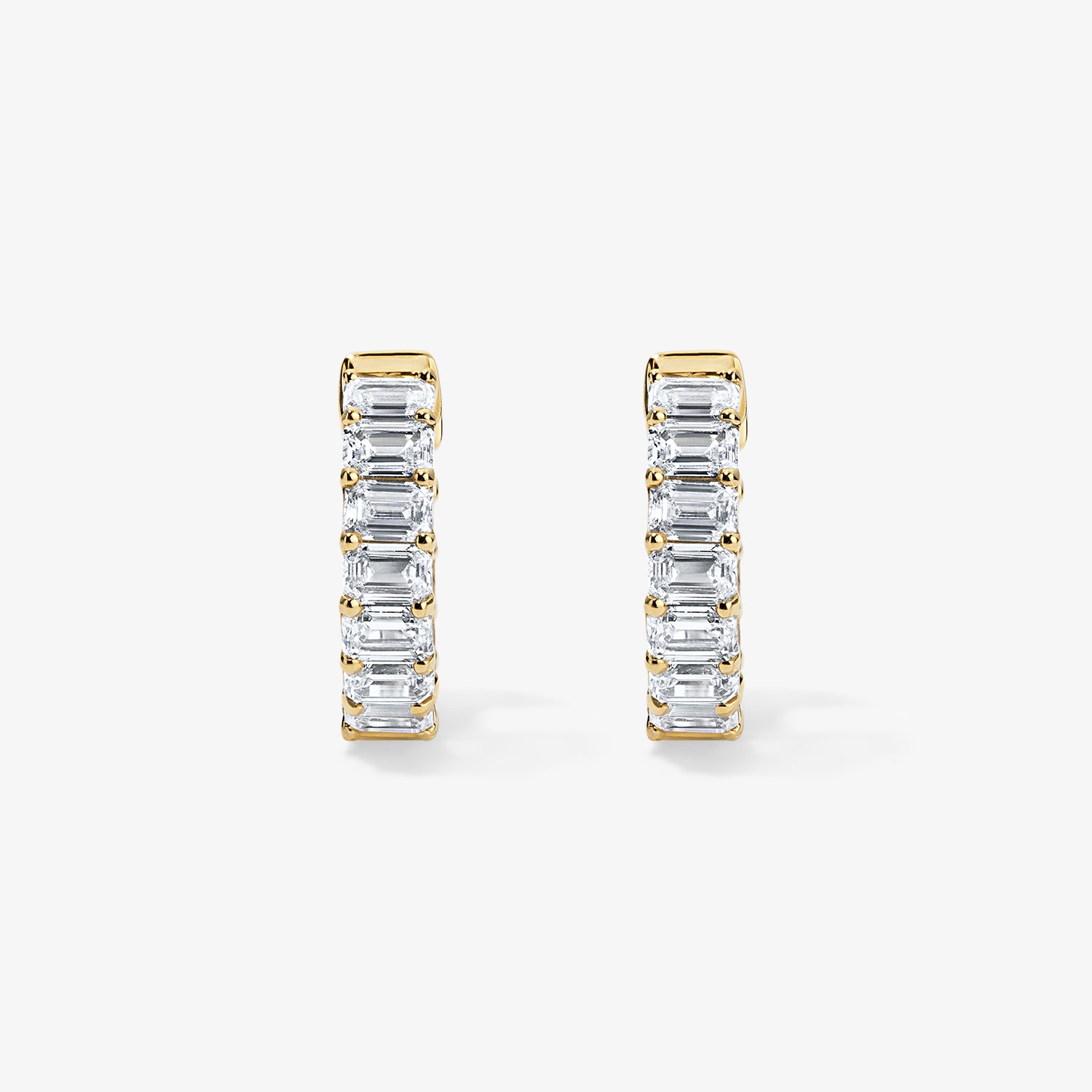 Signature Emerald Cut Diamond Huggies