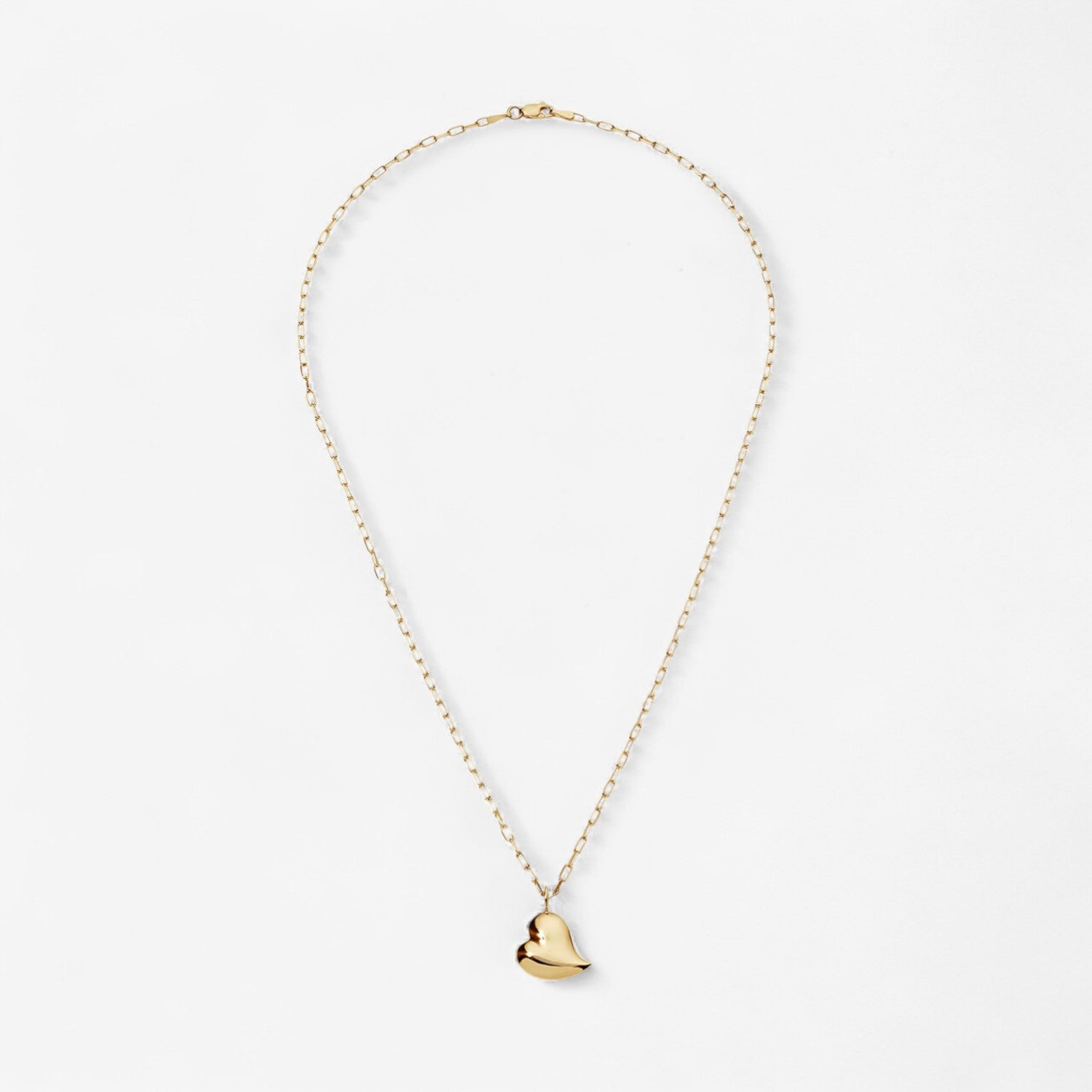 Madison Small Heart with Mini Paperclip Chain Necklace