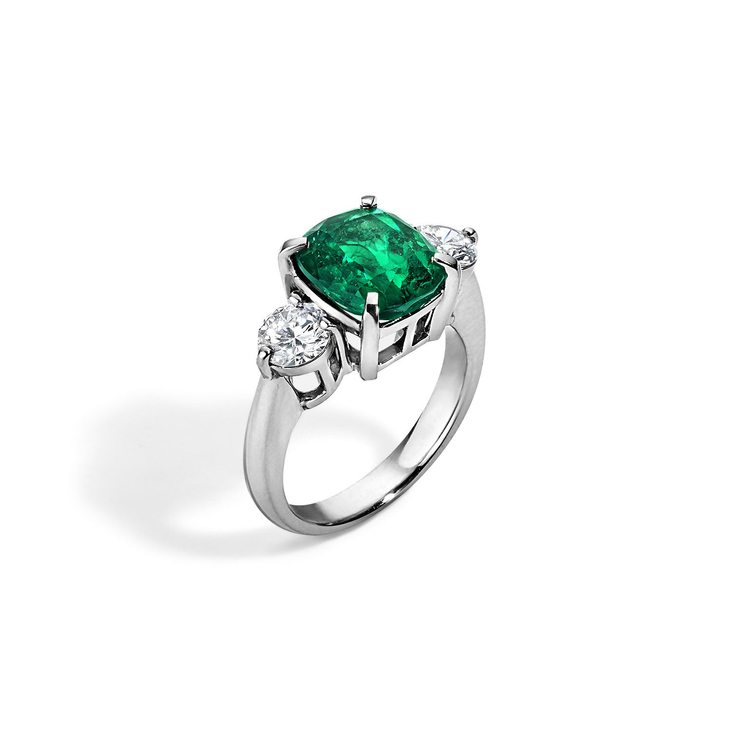 Vintage Cushion Cut Emerald Ring