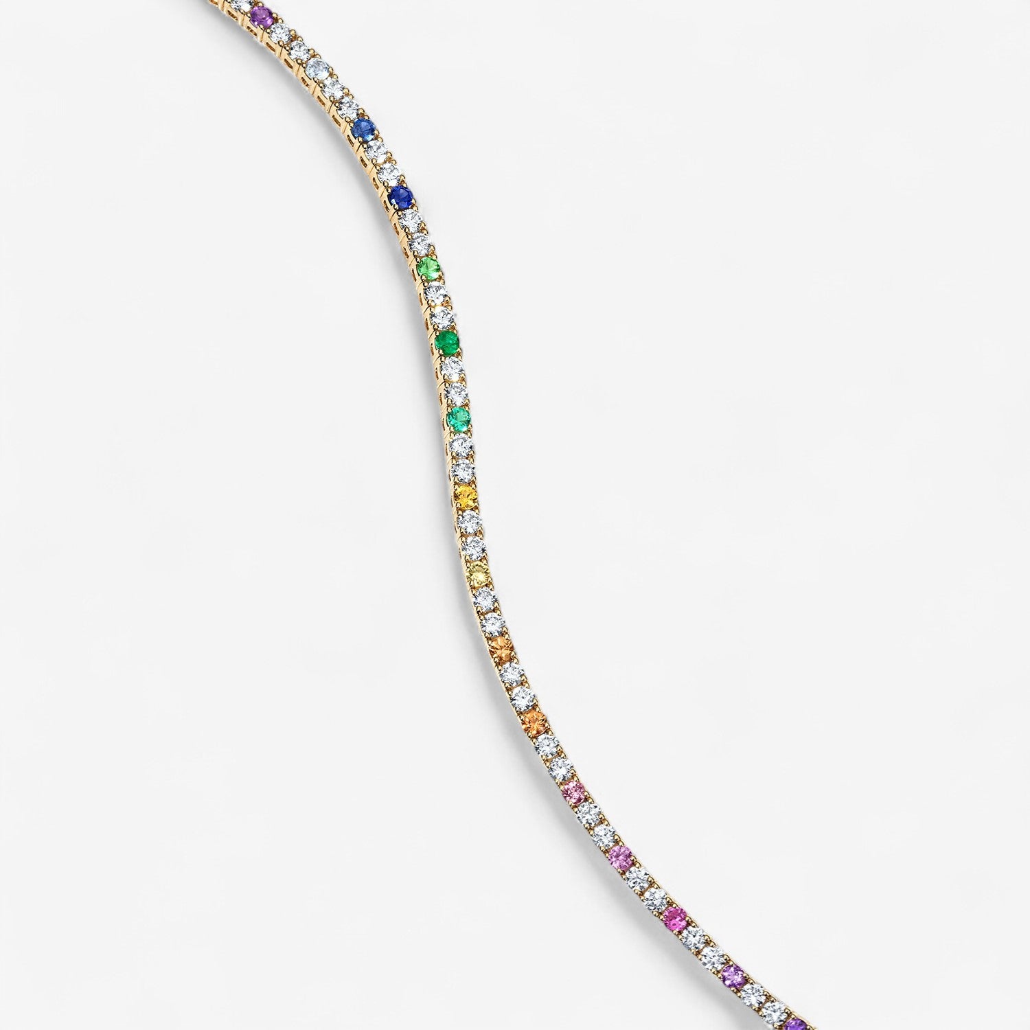 Rainbow Sapphire and Diamond Tennis Bracelet