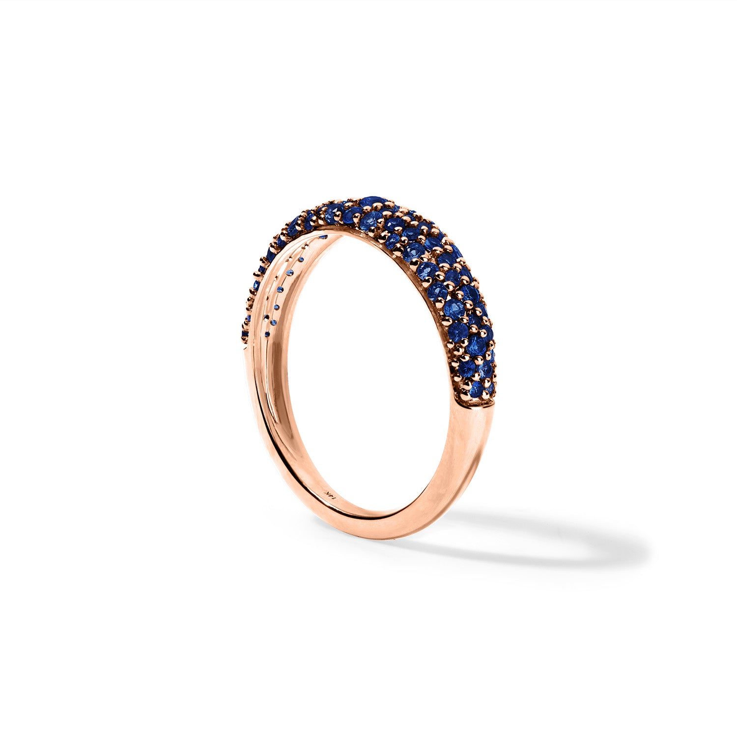 Blue Sapphire Pave Stack Ring