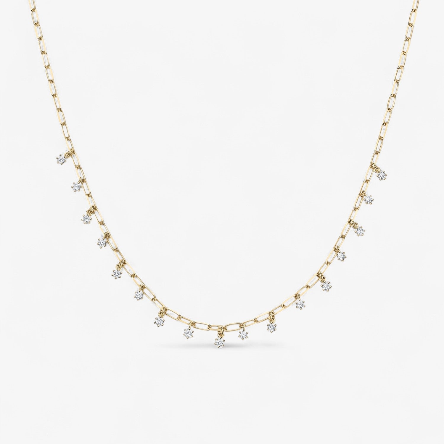 Dangling Diamond Charm Necklace
