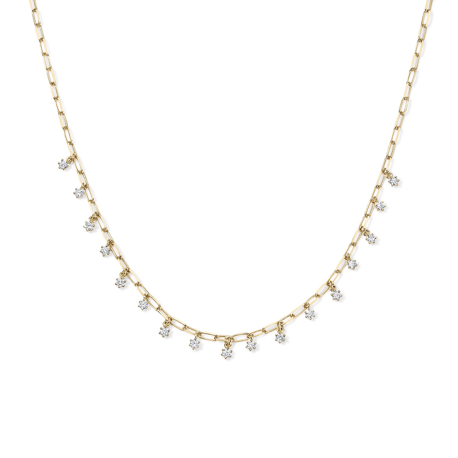 Dangling Diamond Charm Necklace