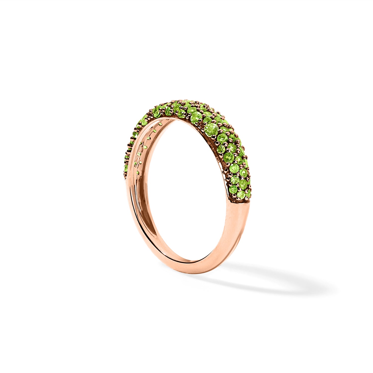 Green Tsavorite Pave Stack Ring