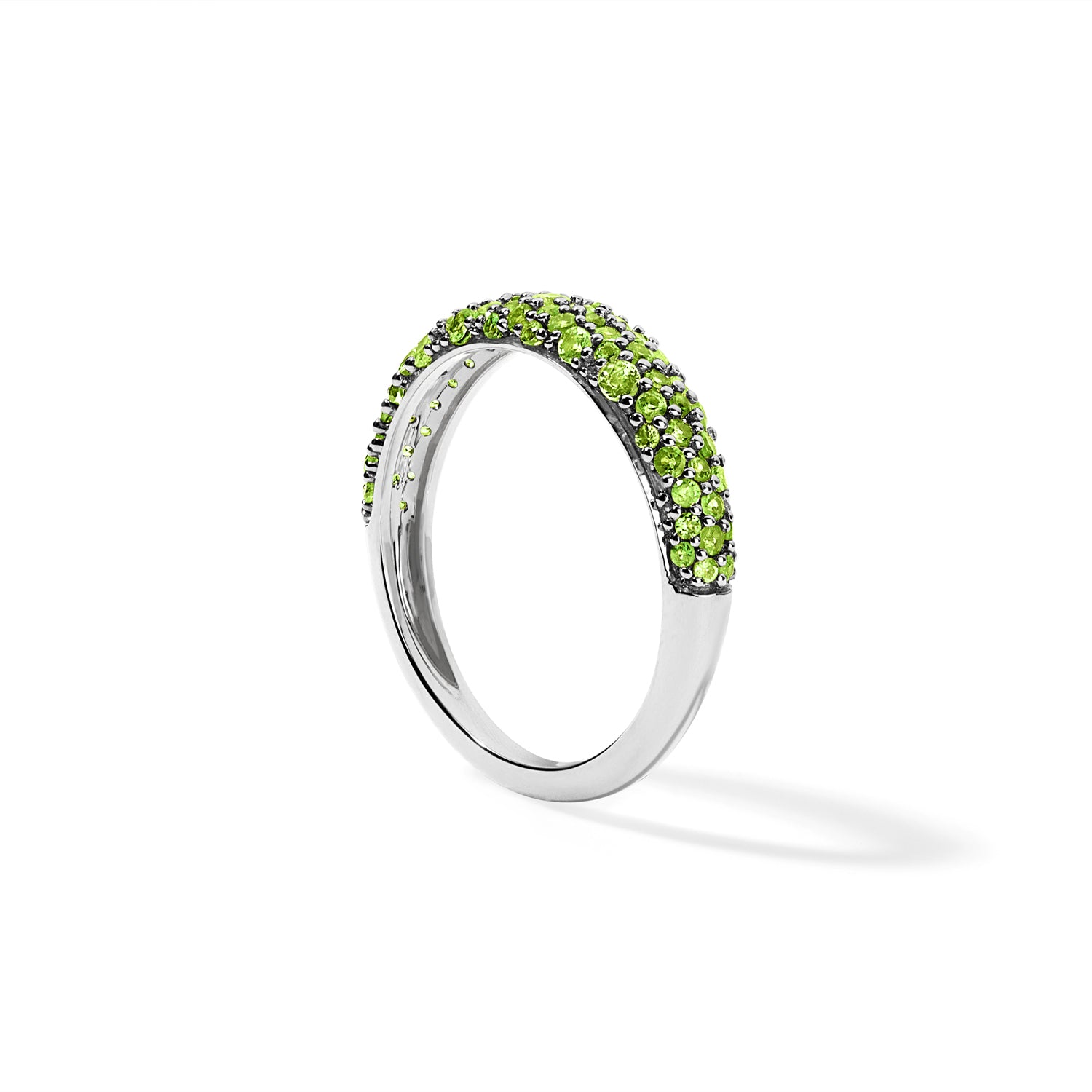 Green Tsavorite Pave Stack Ring