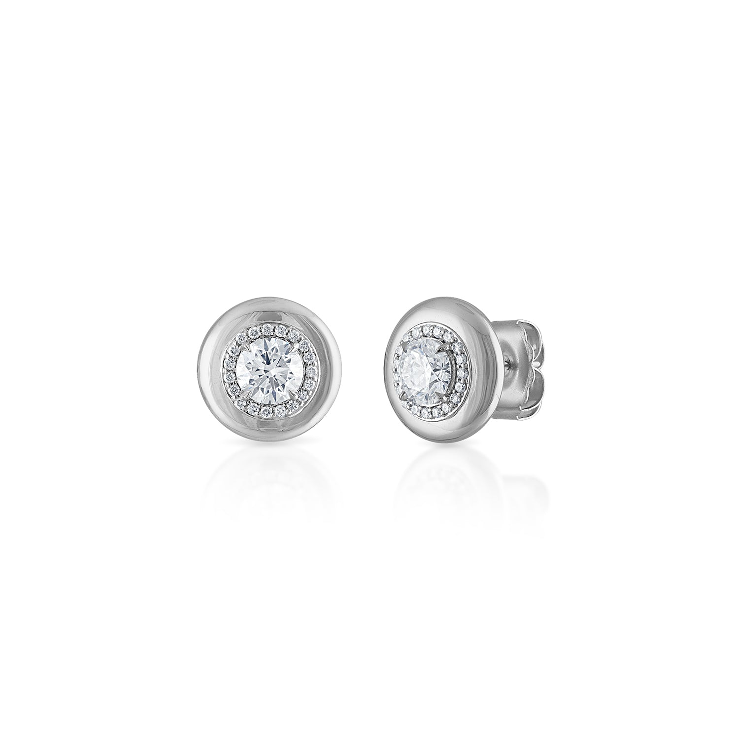 Mini Diamond Button Stud Earrings