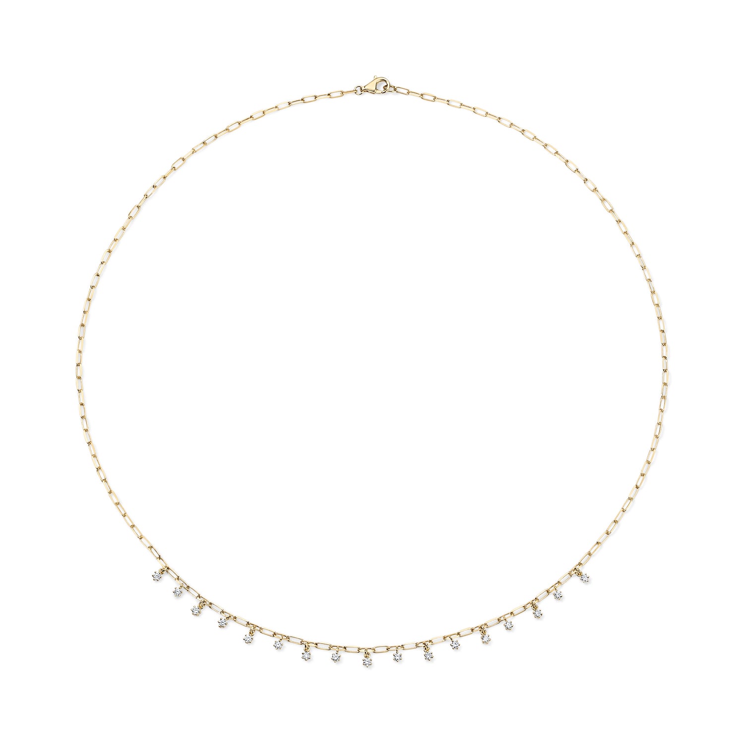 Dangling Diamond Charm Necklace