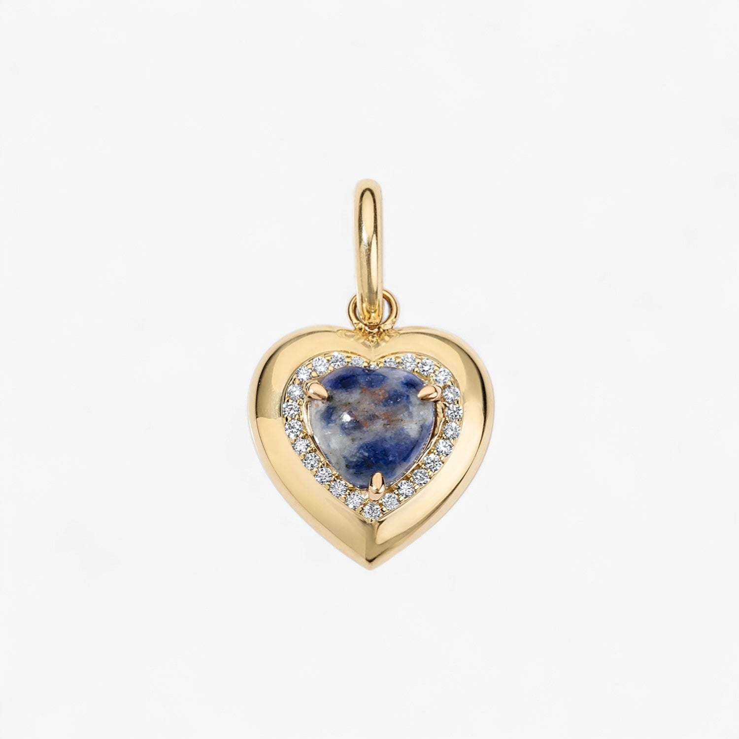 Sodalite Heart Candy Button Pendant