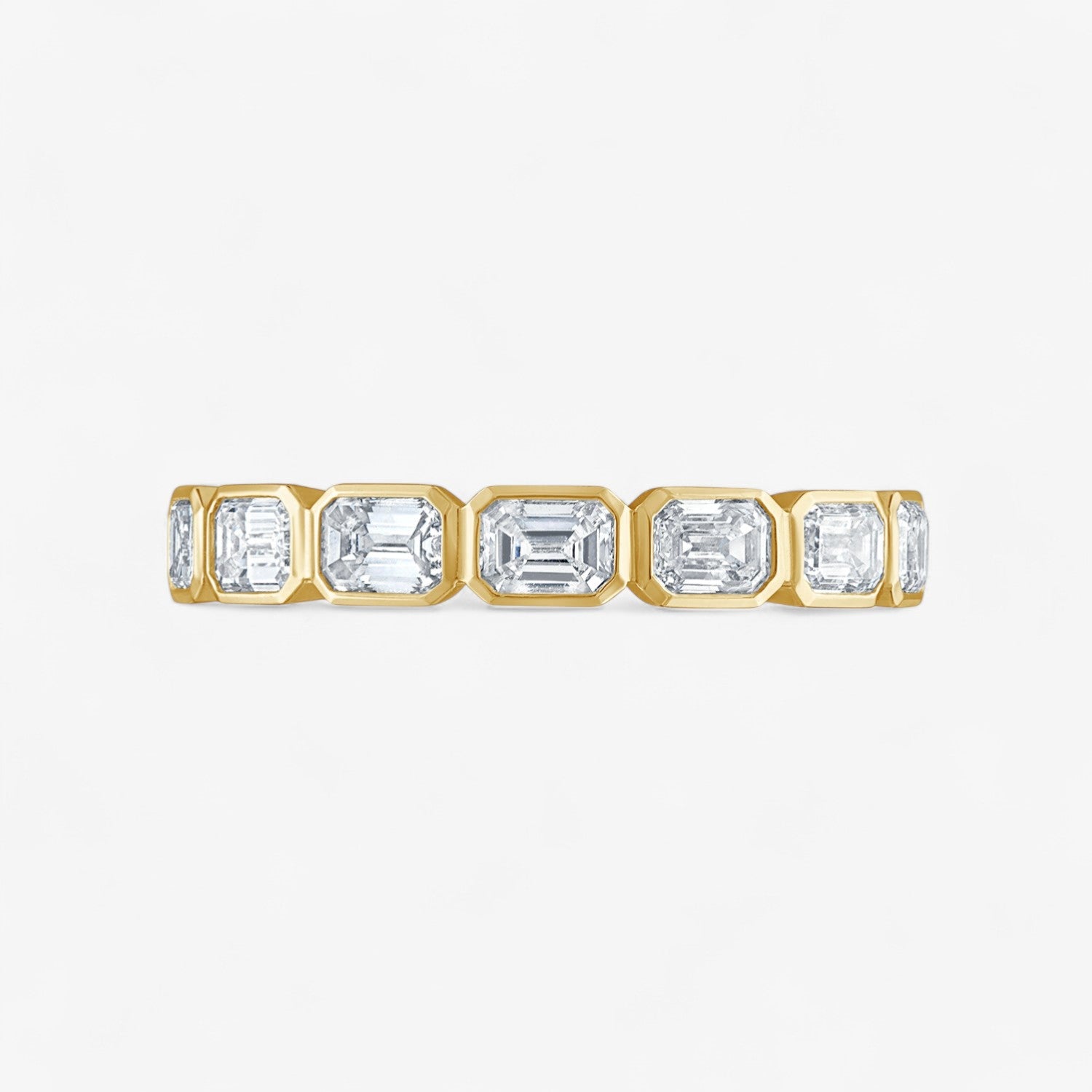 Bezel Set East/West Emerald Cut Eternity Band