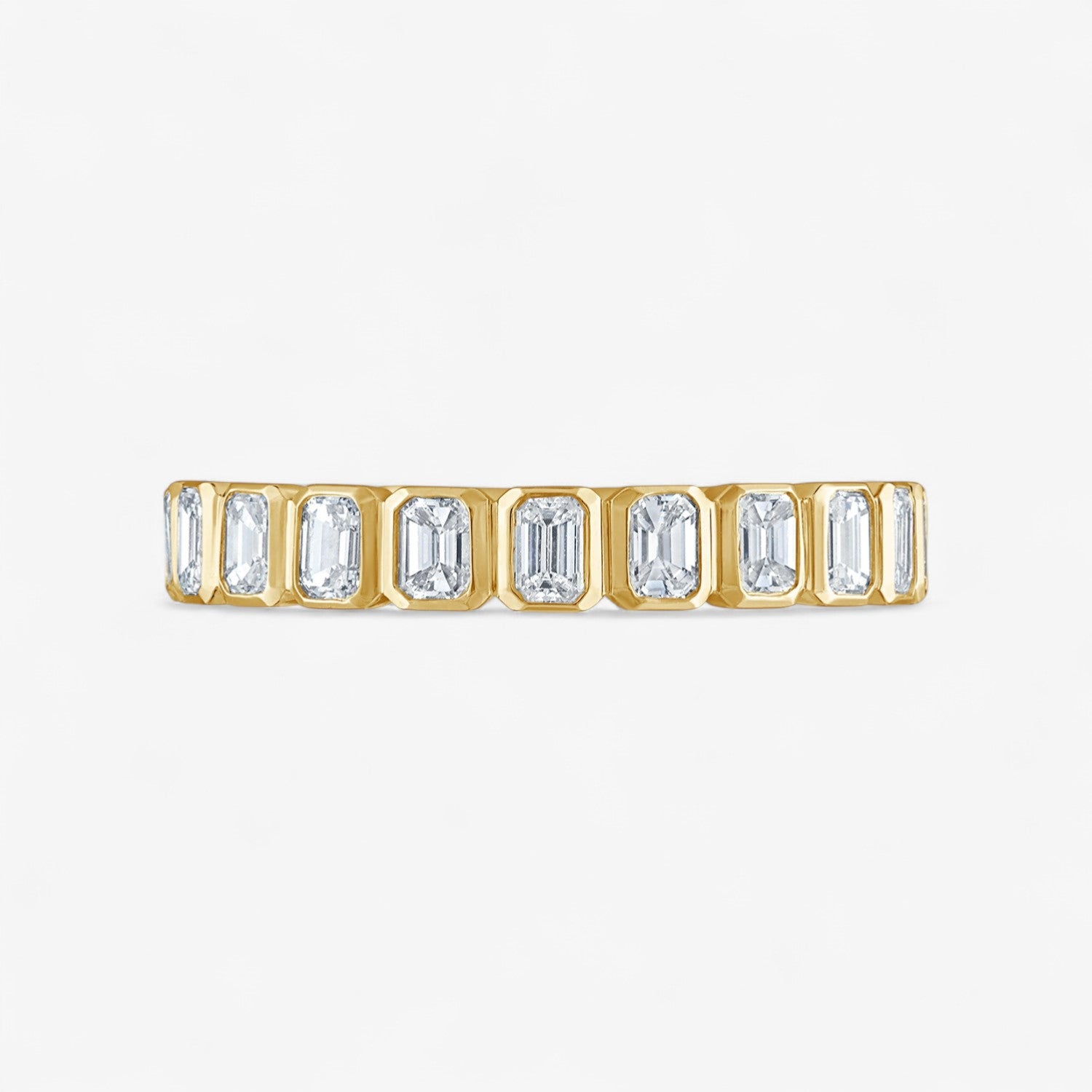 Bezel Set Emerald Eternity Band