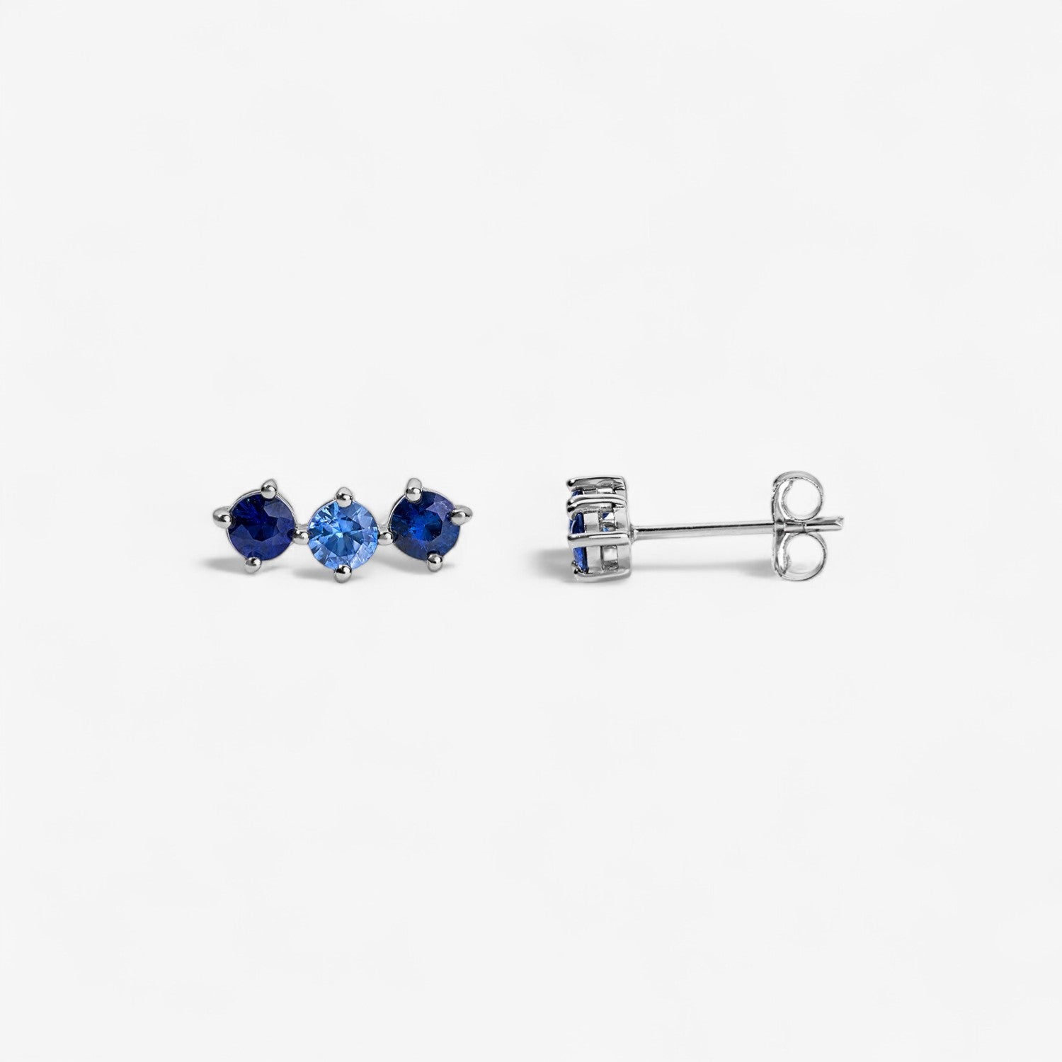 Grace Blue Sapphire Trio Studs