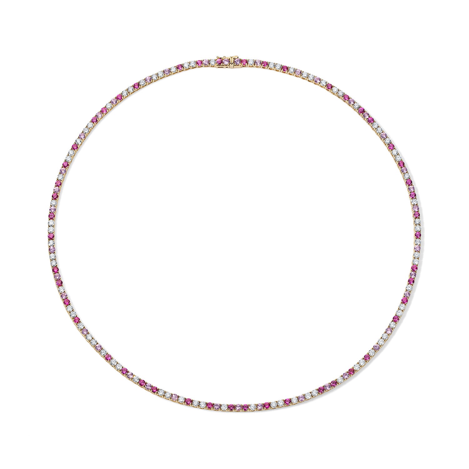 Grace Pink Sapphire and Diamond Tennis Necklace