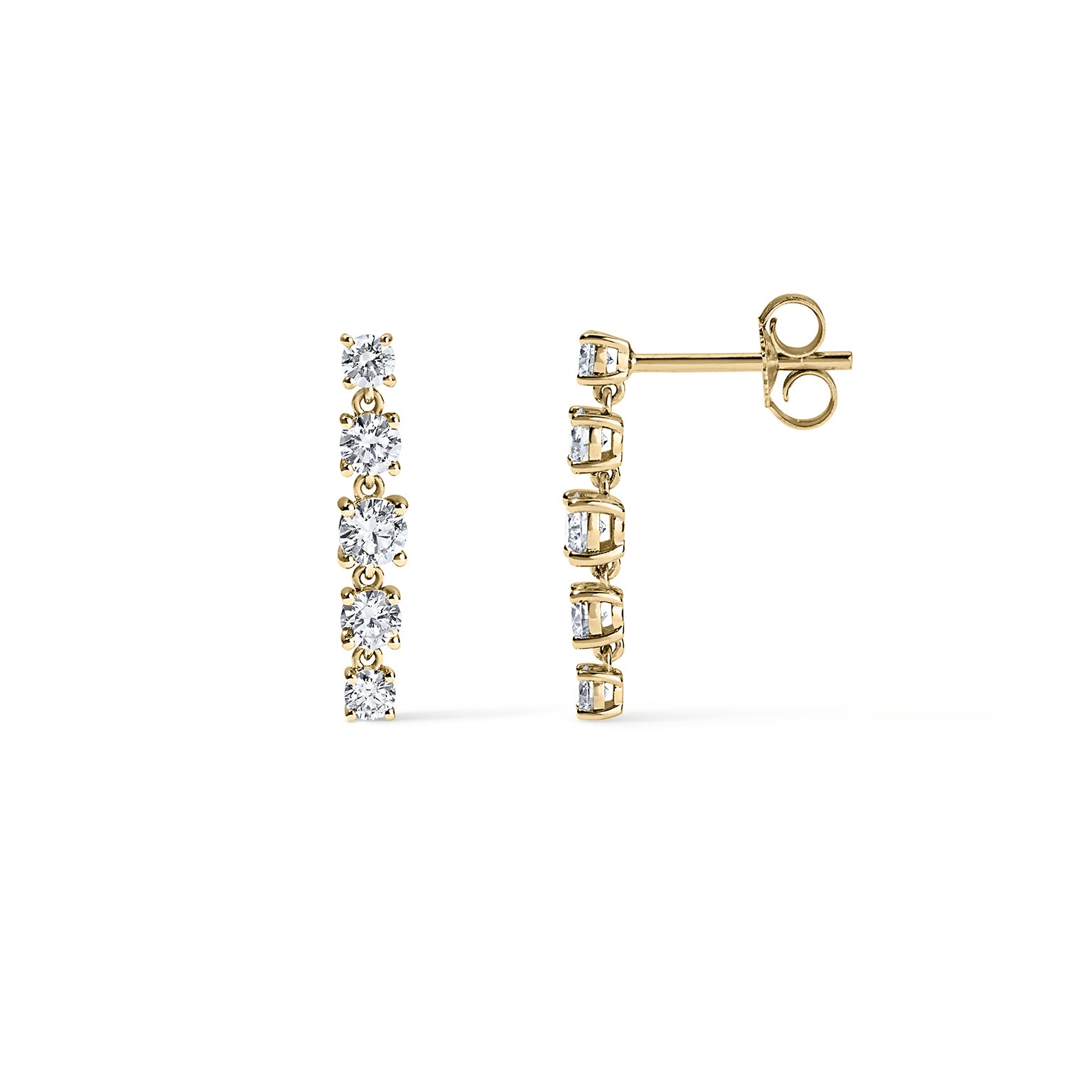 Graduated Diamond Dangle Earring